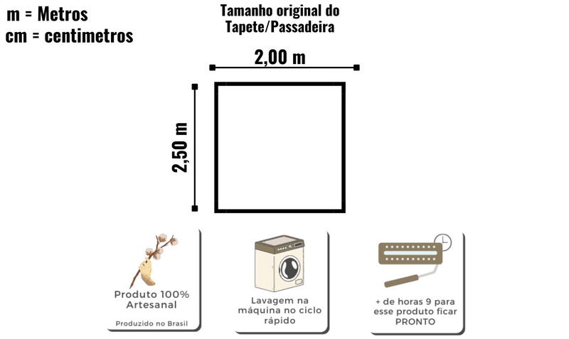 Tapete Grid Cru e Preto 2,00x2,50 - G