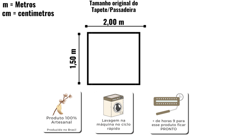 Tapete De Algodão Listrado Verde 1,50x2,00